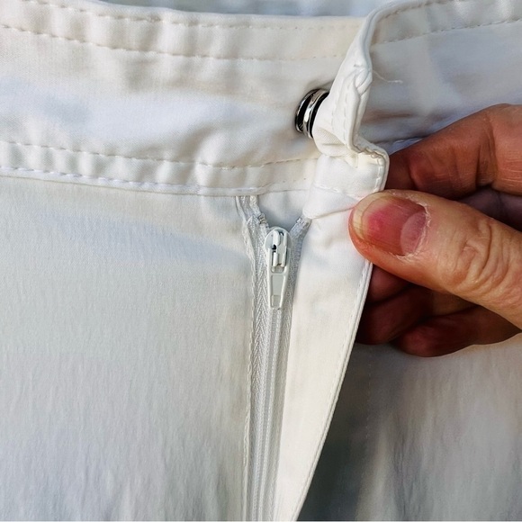 ZARA SILKY WIDE LEG DOUBLE CARGO TROUSERS PANTS SIZE SMALL WHITE - Picture 4 of 12